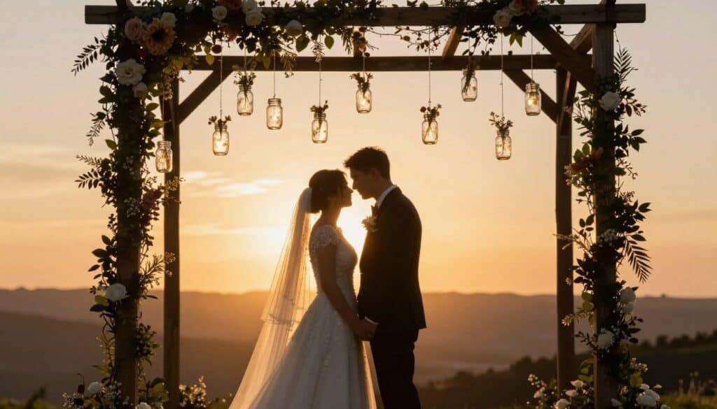 Mason Jar Wedding Arch Decor: 12 Beautiful Ideas for Photos